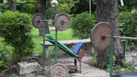 parks and recreation outdoor exercise gym at lumpini park in bangkok thailand