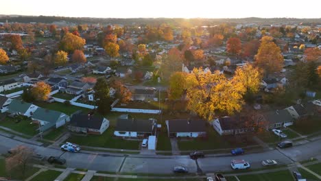 american neighborhoods in autumn