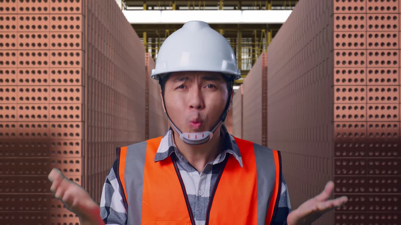 Frustrated Construction Worker