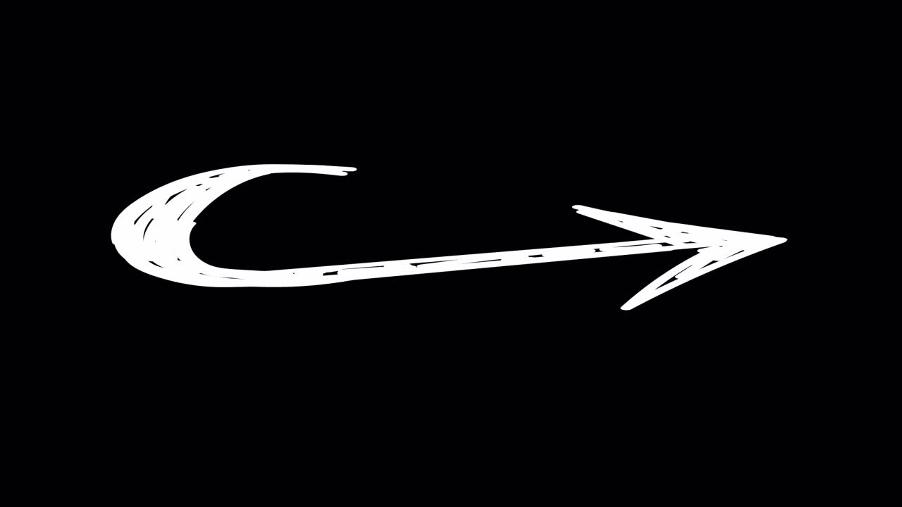 Animated Hand Drawn White Arrow Pointing Right