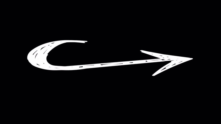 Animated Hand Drawn White Arrow Pointing Right