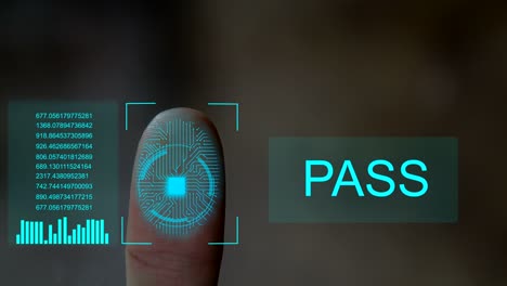 escaneo de huellas digitales tecnología futurista, con sistema de seguridad digital de circuito.