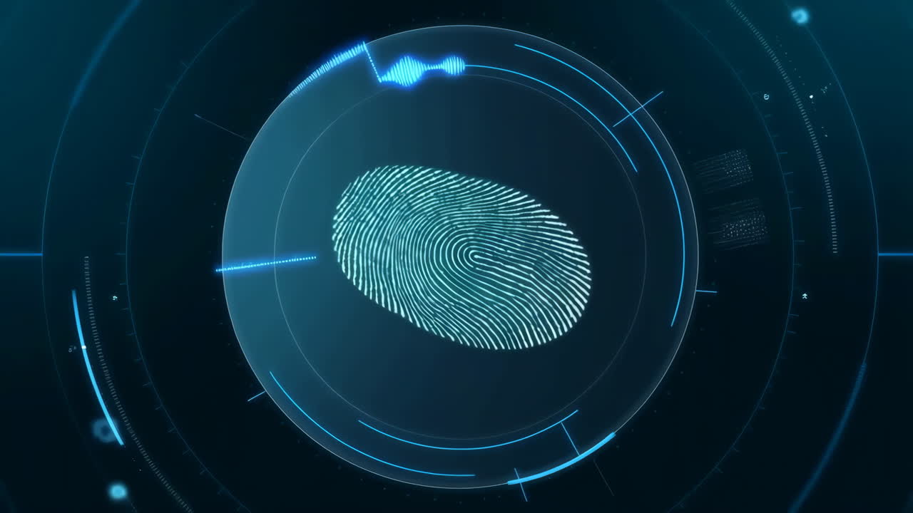 Digital Fingerprint Scan for Biometric Security and Identification
