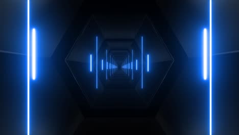 túnel azul de neón
