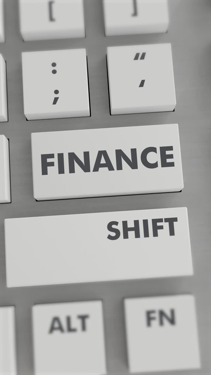 presión del botón de finanzas en el teclado video vertical