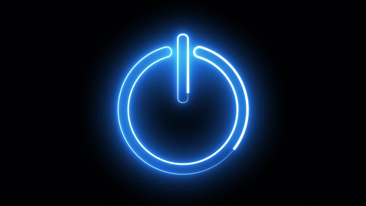 Neon power sign animation.