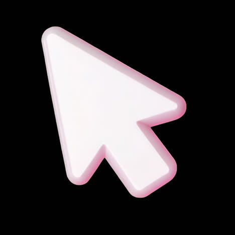 white cursor 3d element animation isolated asset, transparent 4k video, alpha channel, prores 4444