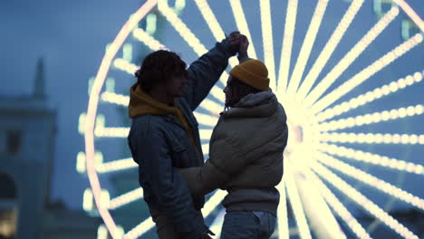 Romantic-couple-dancing-outside.-Man-and-woman-enjoying-date-on-urban-street.