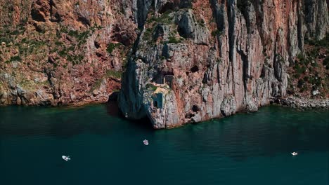 shot of porto flavia in sardinia, italy