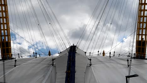 people going down from the top of the o2 arena, london, uk -time lapse