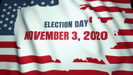 waving flag, presidential election day in us on november 3, 2020, background, loop animation