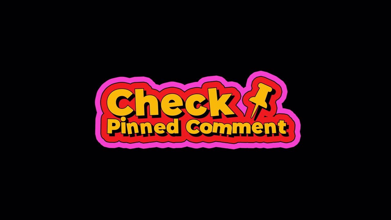 Animated Check Pinned Comment Text Graphic on Black Background
