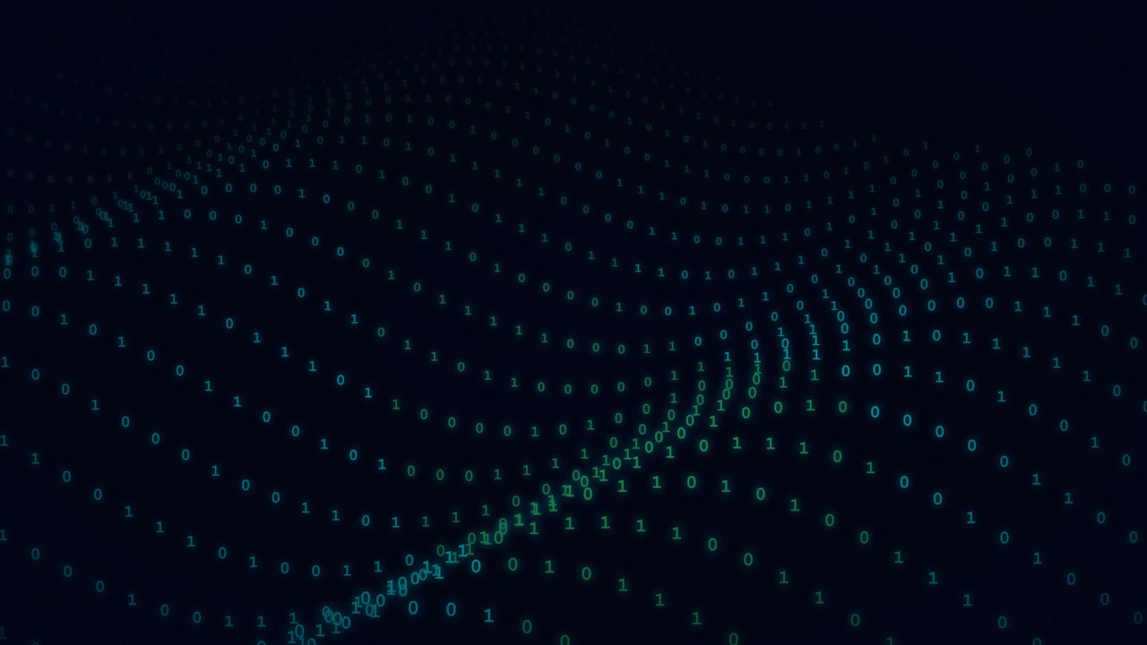 Abstract Digital Wave of Binary Code Data Flow