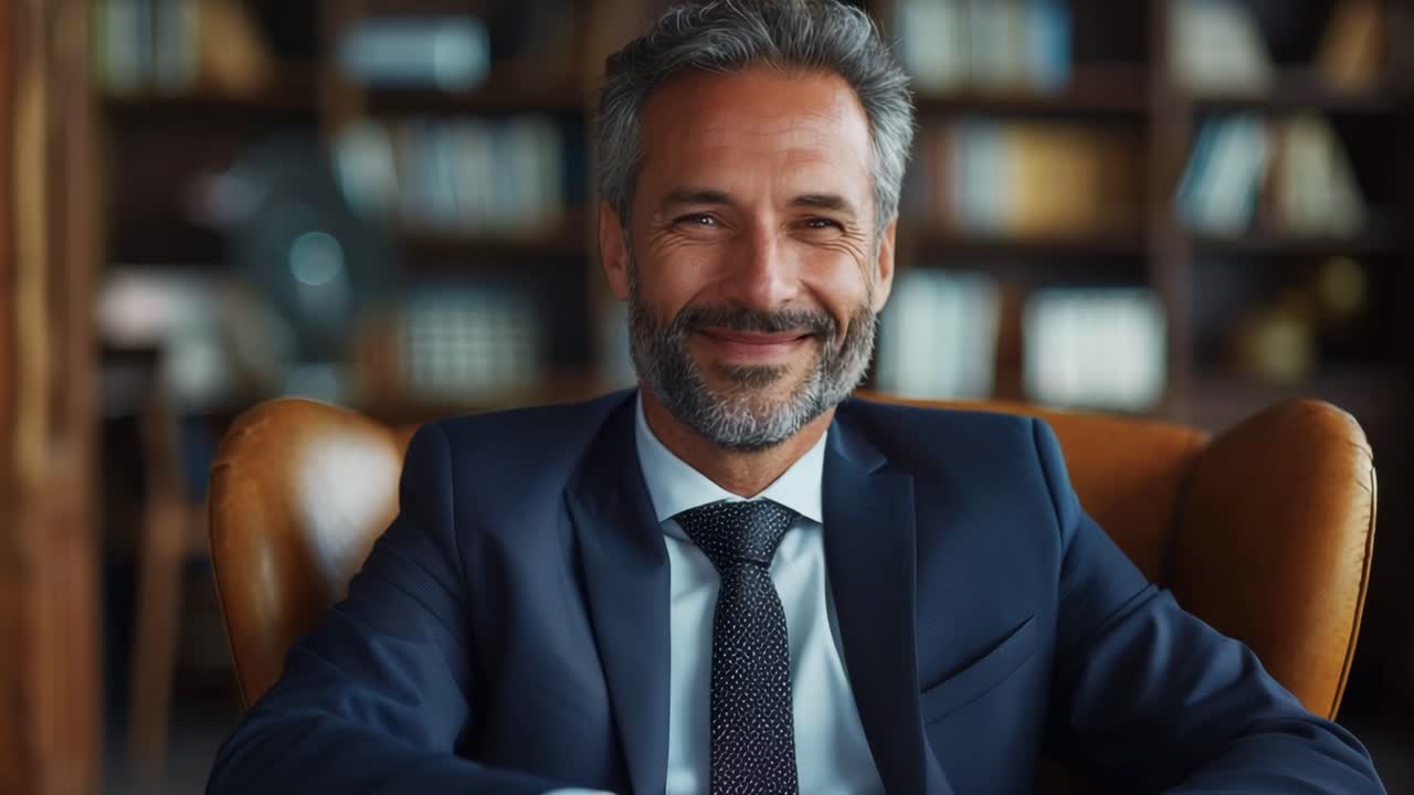 Portrait of a middle-aged businessman in a suit