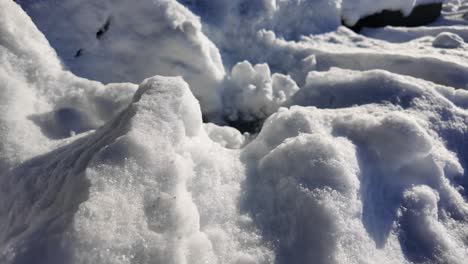 close-up view of snow