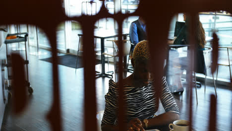 female executive using digital tablet