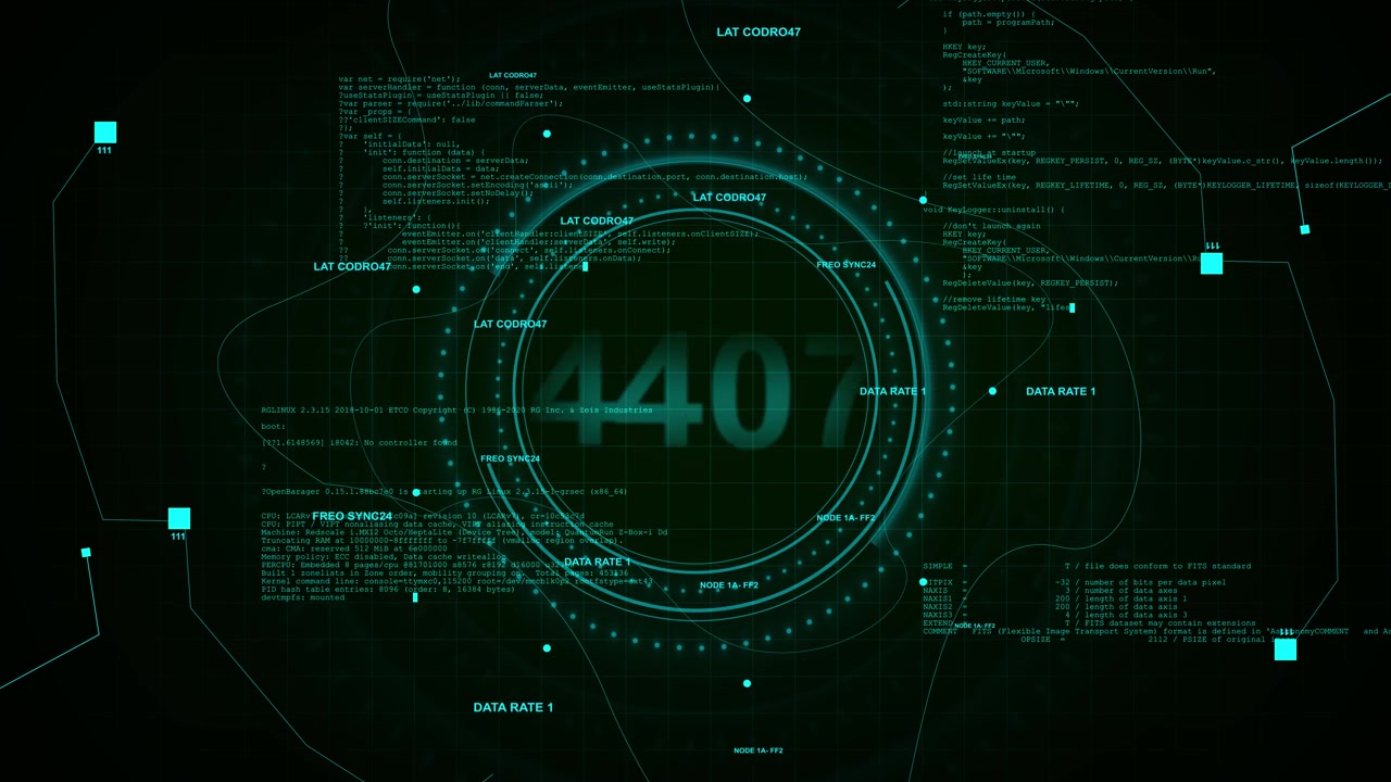 Green source code paths circular gauges cyber monitoring interface cyber security threat detection