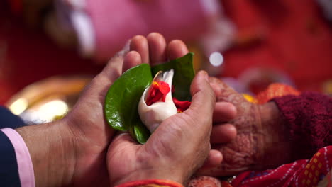 Nahaufnahme-Der-Hände-Zweier-Menschen,-Die-Im-Hindu-Tempel-In-Indien-Verehren