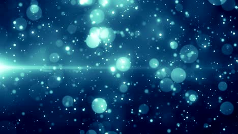 partículas de polvo azul abstracto luz bokeh títulos de movimiento bucle de fondo cinematográfico