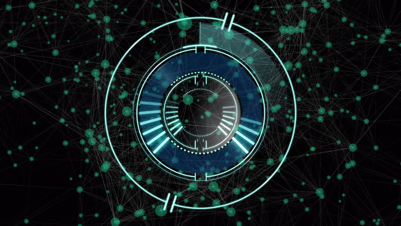 анимация сканирования сферы действия через сеть соединений