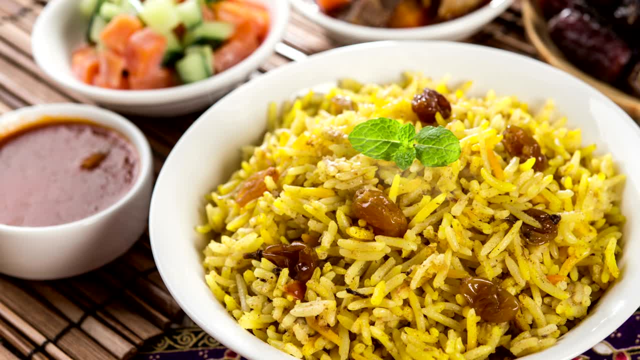 imágenes de video de arroz árabe