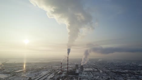 industrial power plant in winter
