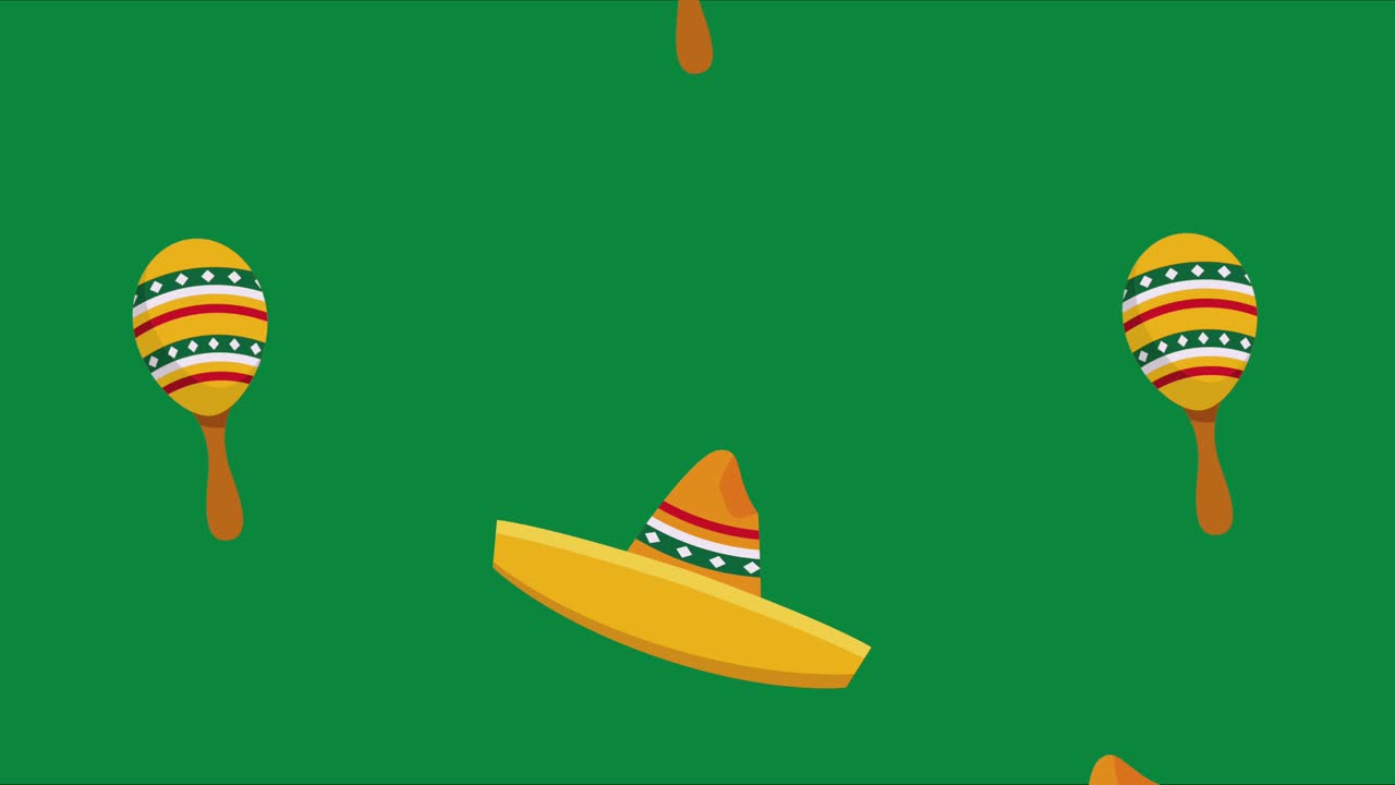 mexican maracas and hats pattern