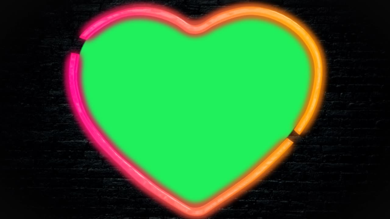 애니메이션 기하학 네온 빛 녹색 공간과 함께 다채로운 반이는 프레임.