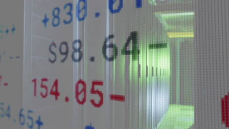 animation of data processing over tech room with computer servers