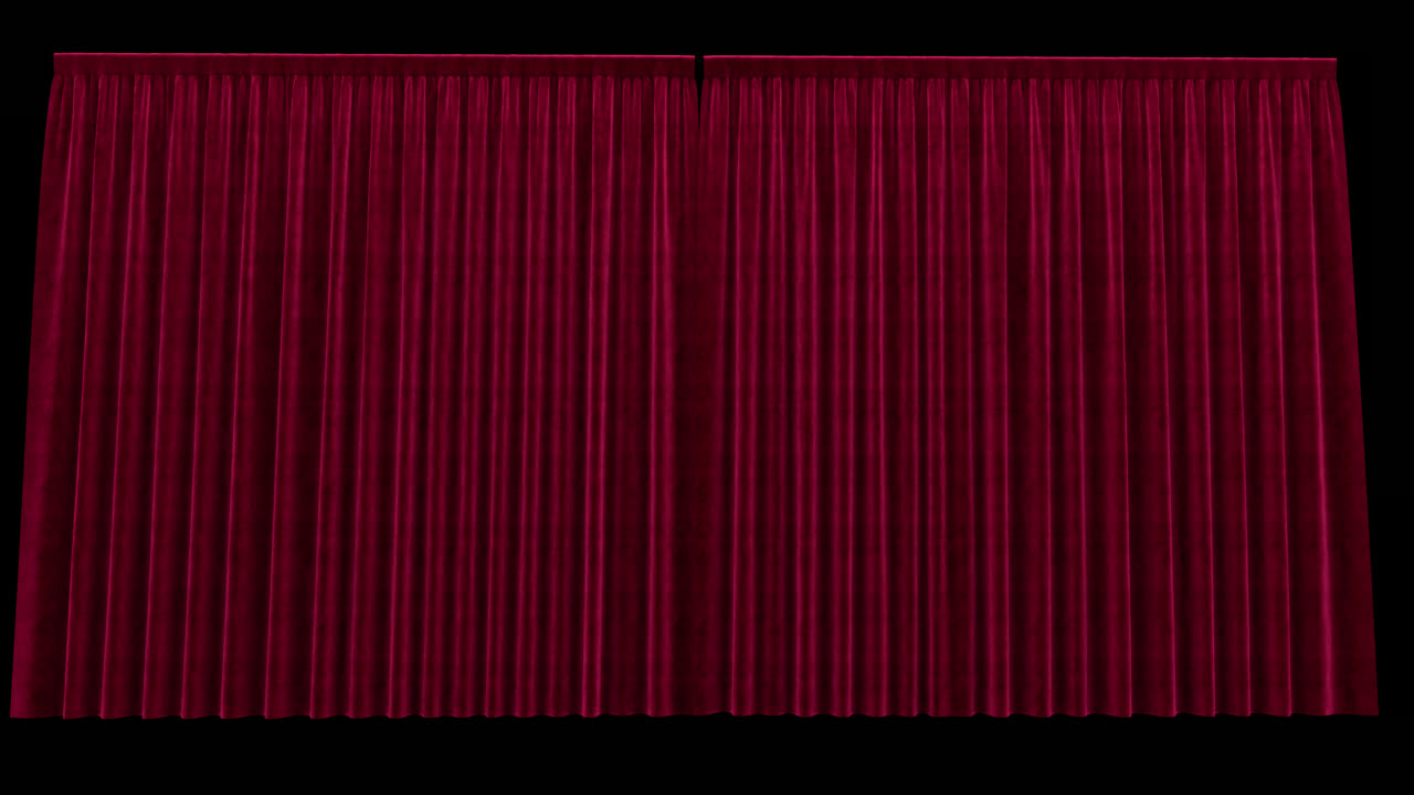 알파 채널과 함께 빨간 벨 커튼을 열기