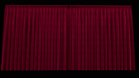 opening red velvet curtains with alpha channel