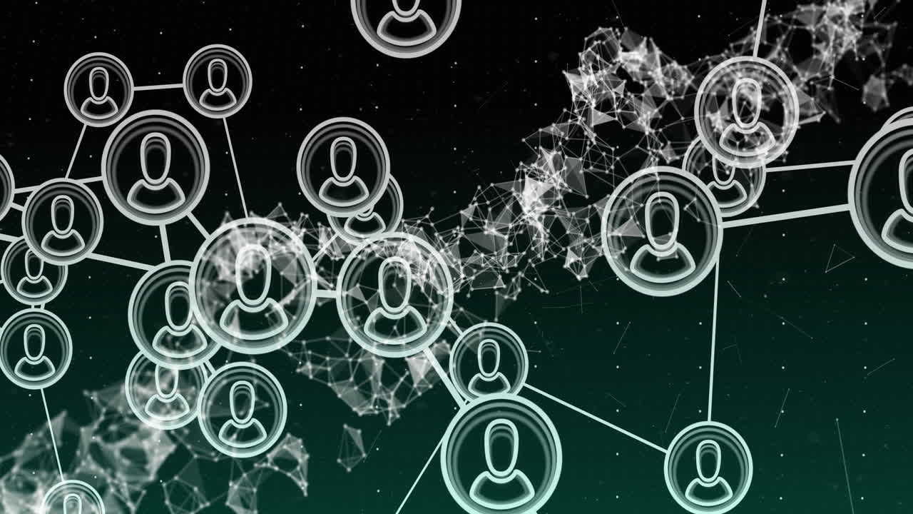 사람들과의 연결 네트워크를 통해 dna 스트랜드의 애니메이션 아이콘