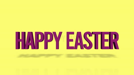 rolling happy easter text on yellow gradient