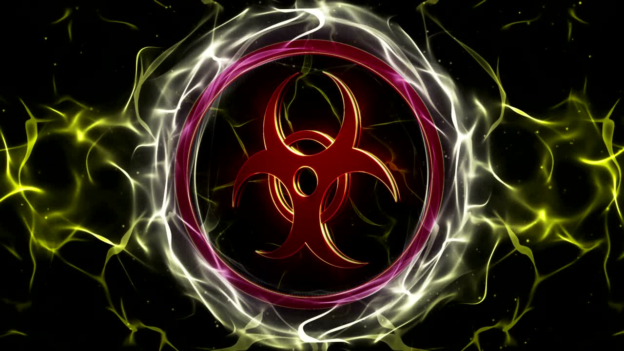 생물학적 위험 기호, 애니메이션, 알파 채널, 루프