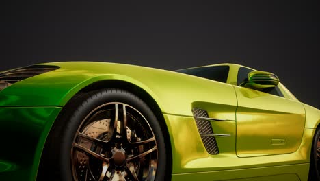 luxury sport car in dark studio with bright lights