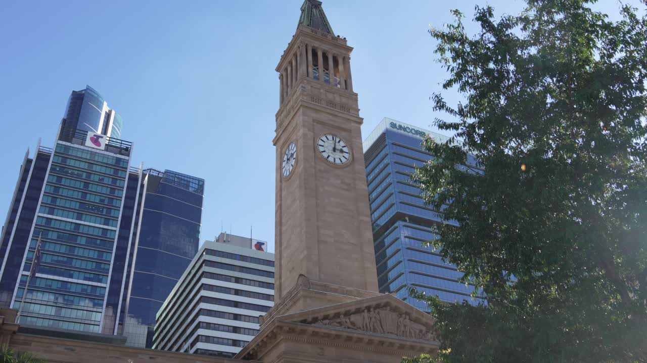 Brisbane city town hall building exterior Queensland Australia administrative