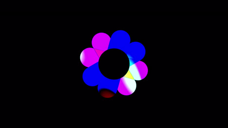 colorida flor giratoria psicodélica para ideas de logotipos en forma circular