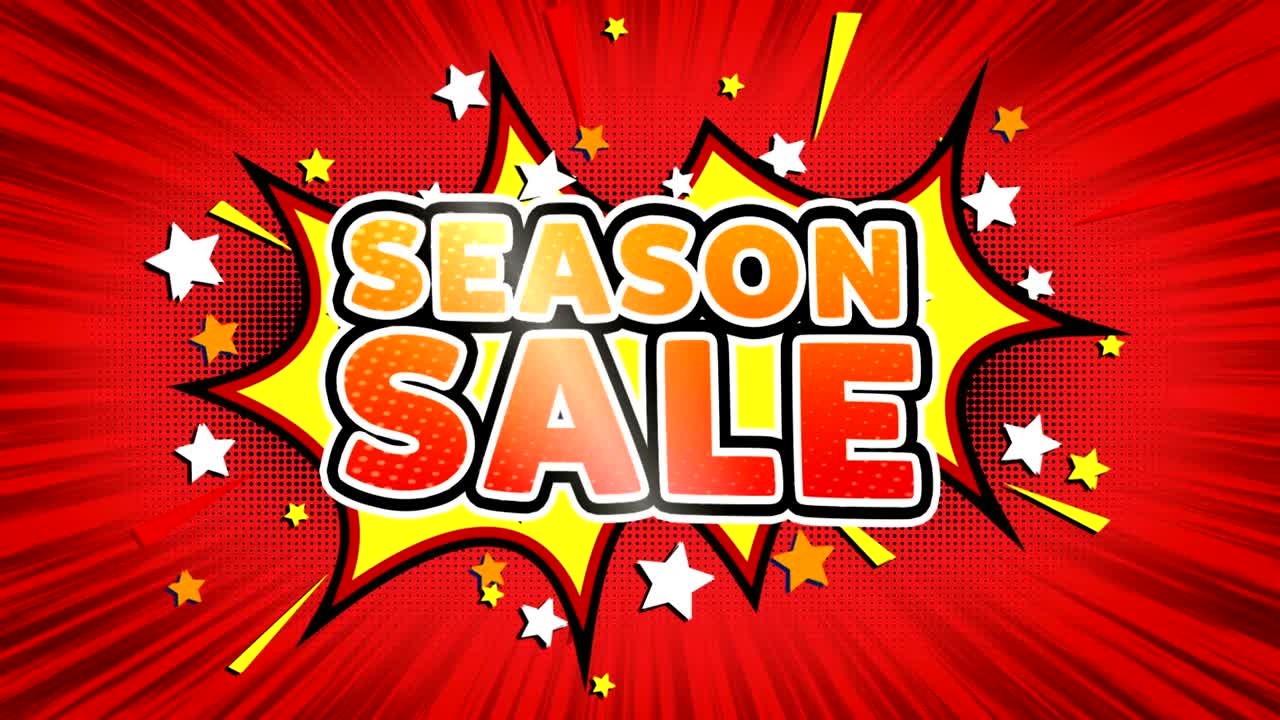 시즌 판매 단어 레트로 만화 버블 원활한 루프