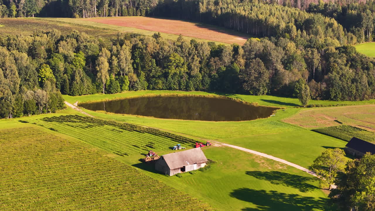 Aerial View of a Serene Farm in the Countryside