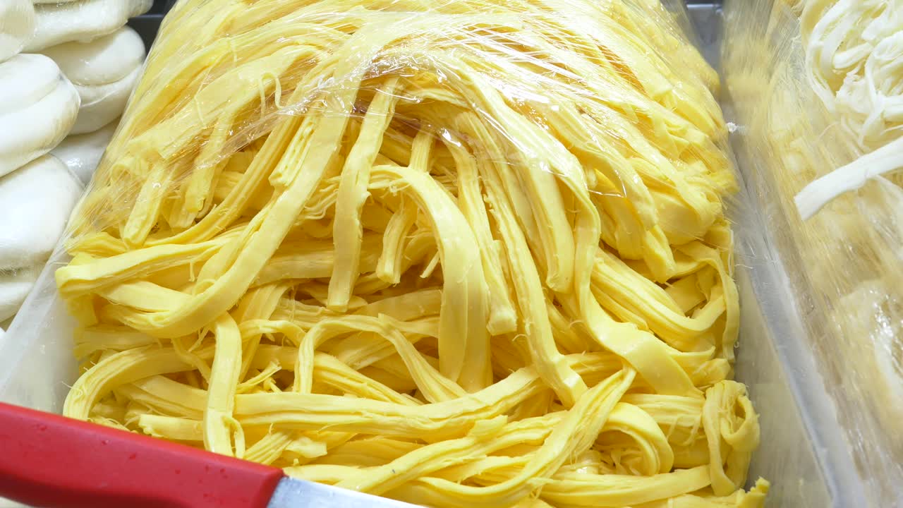 실로 (quesillo) 라는 멕시코의  치즈의 클로즈업