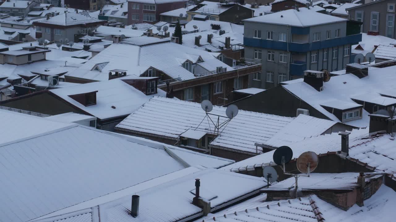 techos nevados de la ciudad