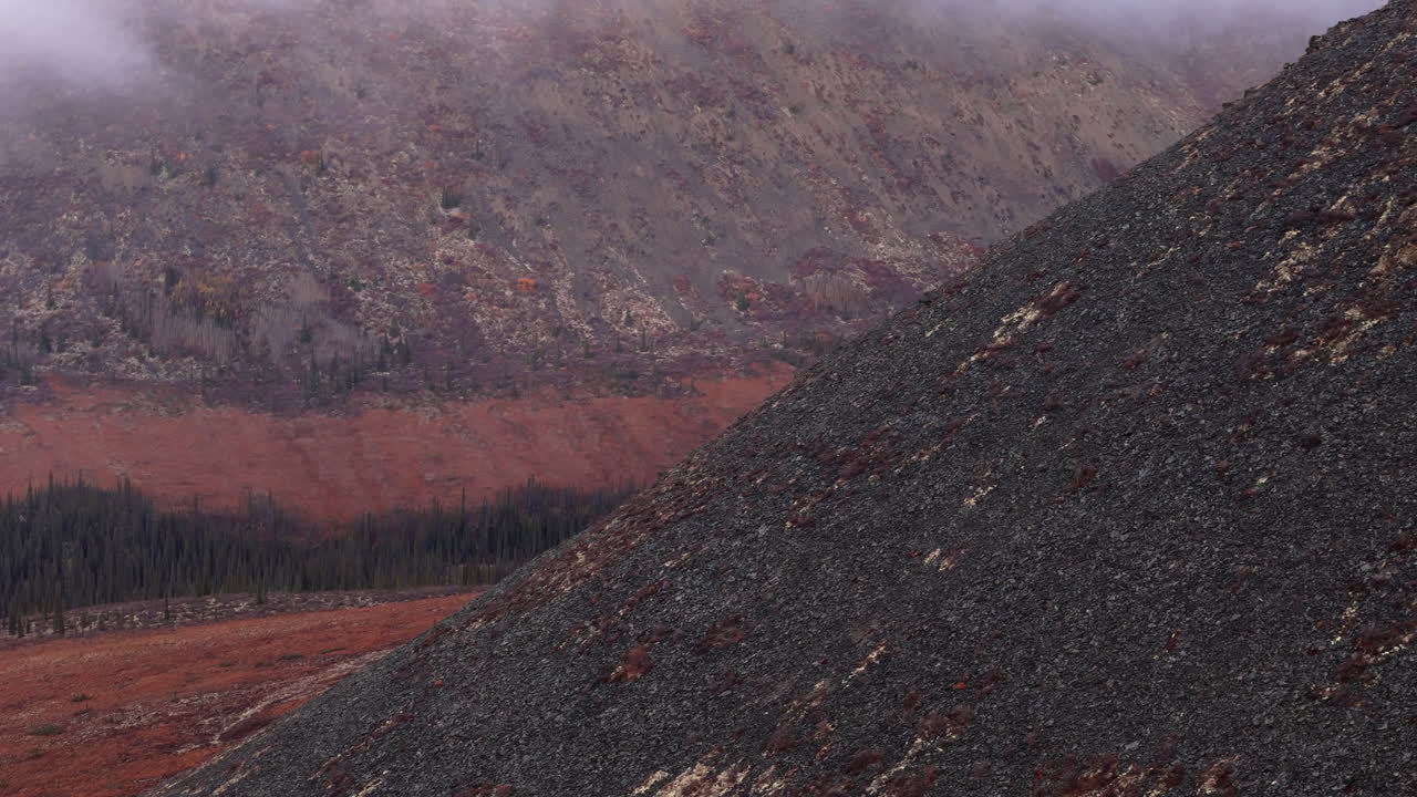 Rugged Mountains Of Ogilvie In Yukon, Canada - Drone Shot