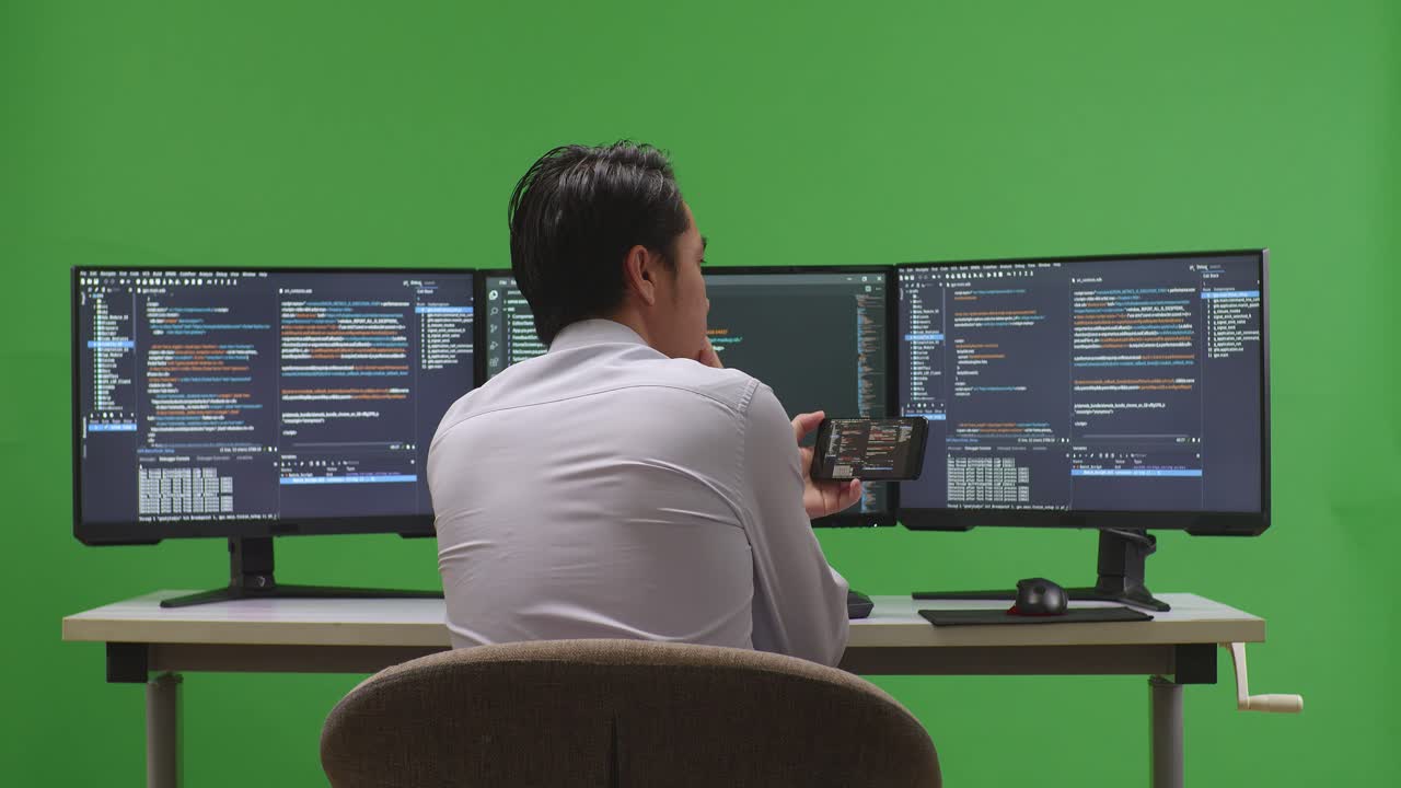 programador trabajando en un proyecto de código