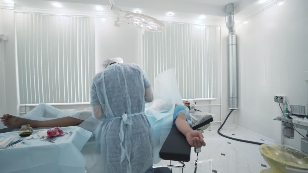 수술실에서 수술 절차