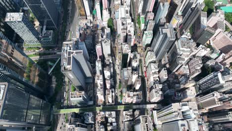 aerial view of hong kong business district in a summer day