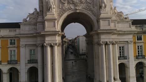 arco da rua augusta lisbon portugal aerial view