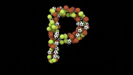 sports ball themed font  letter p