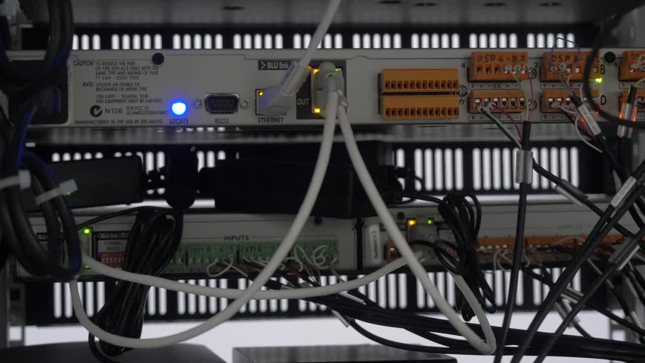 Back of industrial networking equipment