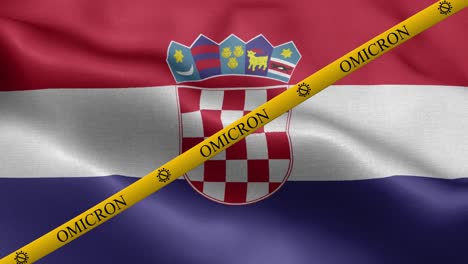 variante omicron y franja de prohibición en la bandera de croacia