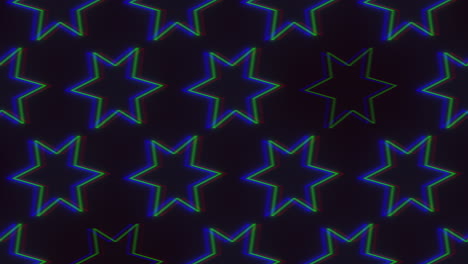glowing star pattern of blue and green lines